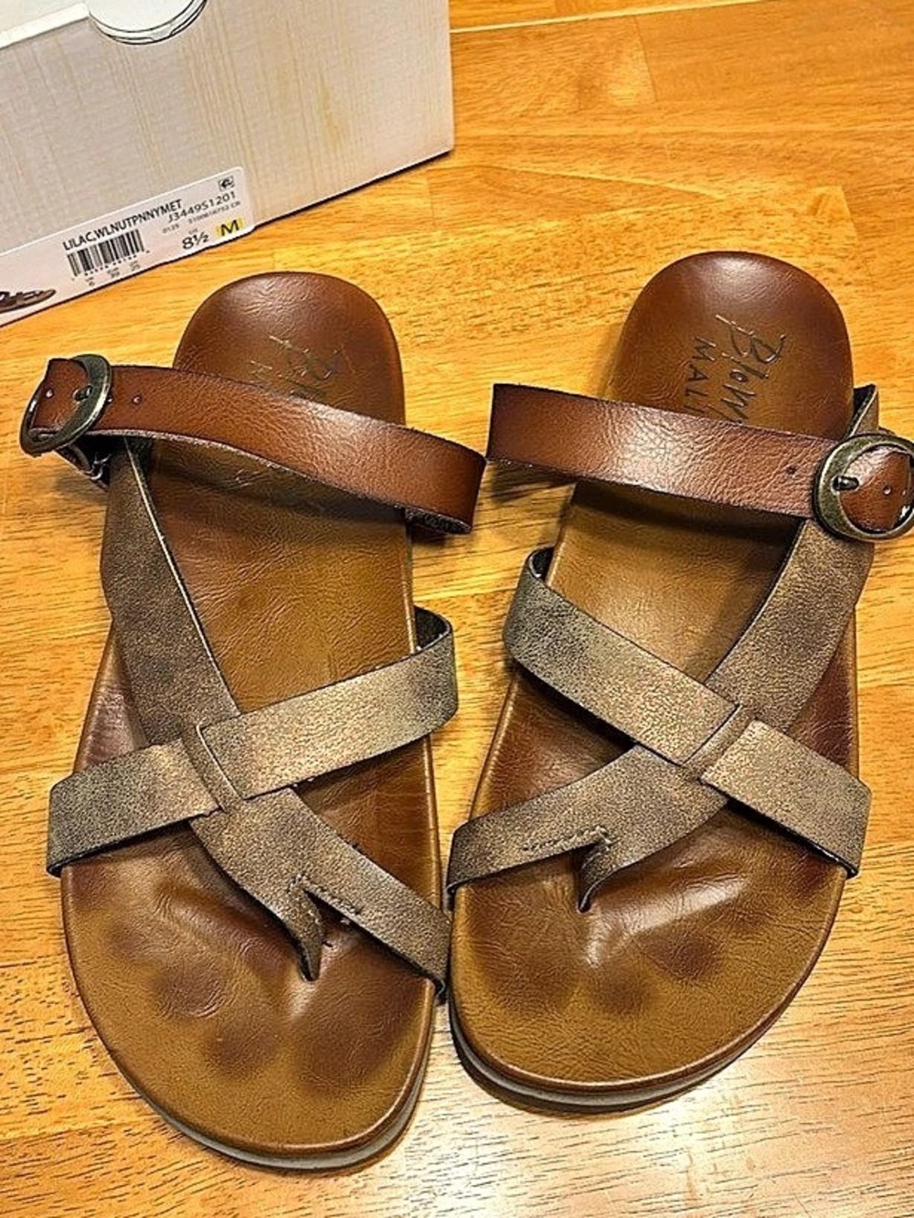 Blowfish Women's Sandals Brown Gold US 8.5